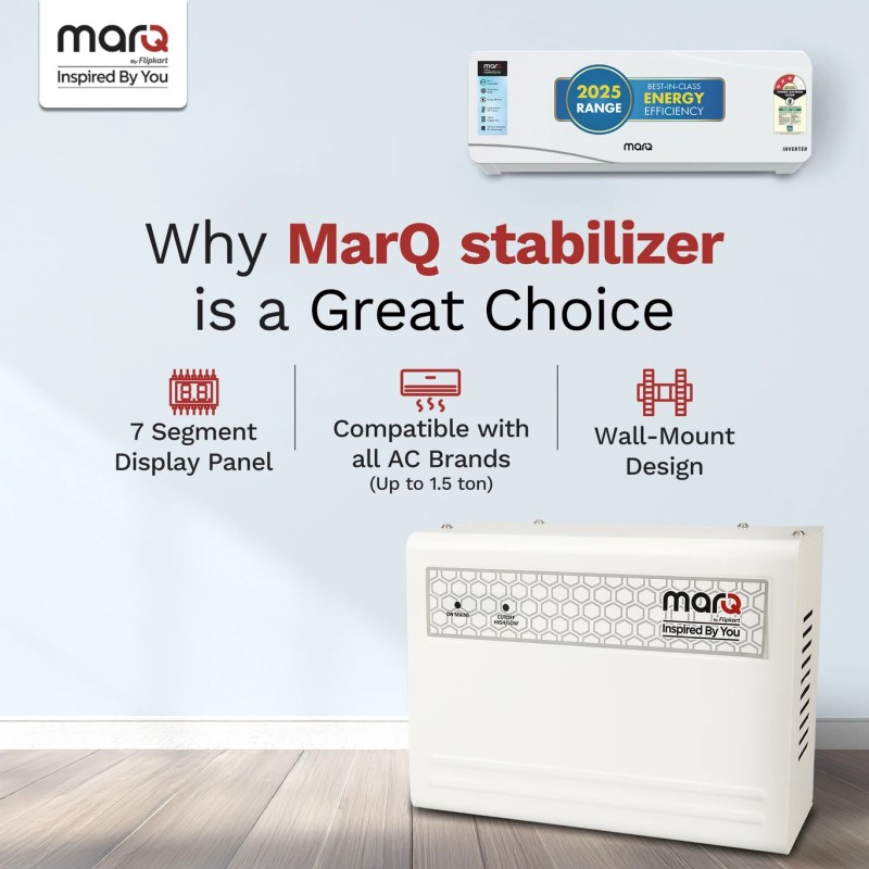MarQ by Flipkart Bolt Voltage Stabilizer ( for AC Upto 1.5 Ton) (White ( 170V - 260V ))