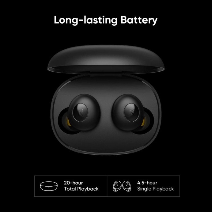 realme Buds Q Truly Wireless Bluetooth in Ear Earbuds with Mic, 12V, ‎Touch Control (Black)
