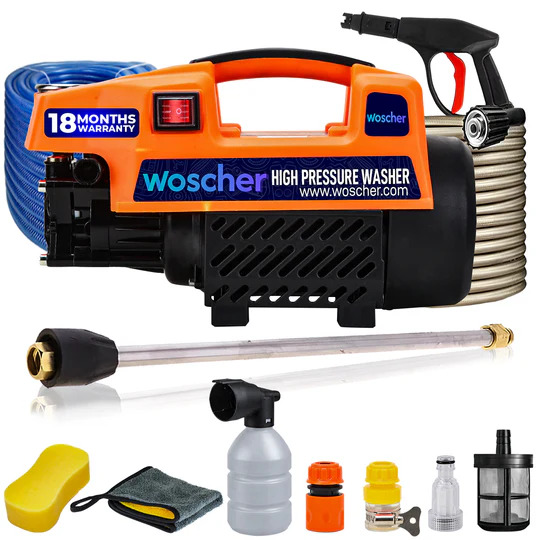 Woscher 878Y Waterpro Washer High Pressure Pump Machine, 1800 Watts, 150 Bars, 8L/Min Pressure Washer