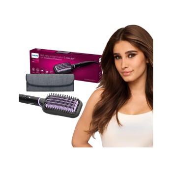 PHILIPS 5000 Series Heated Straightening Brush BHH896/10 Hair Straightener Brush (Black)