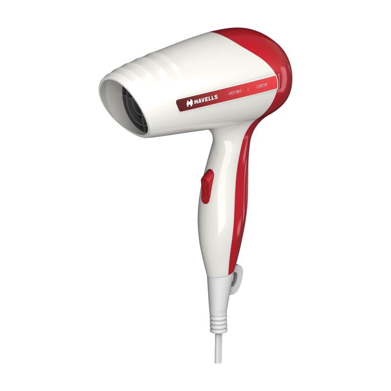 HAVELLS HD1901 Hair Dryer (1200 W, White & Red)
