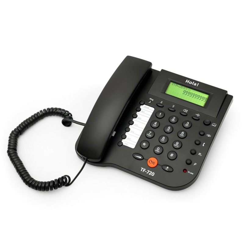 HOLA TF 720 Corded Landline Phone with Caller ID Display, Redial Function, Adjustable Ringer Volume, Wall Mountable Design