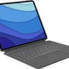 Logitech Combo Touch for iPad Pro 12.9-inch (5th gen) Bluetooth Handheld Tablet Keyboard Compatible with Desktop, Laptop, Mac KeyboardCase-Detachable Backlit Keyboard with Kickstand,Click-Anywhere Trackpad  (Grey)