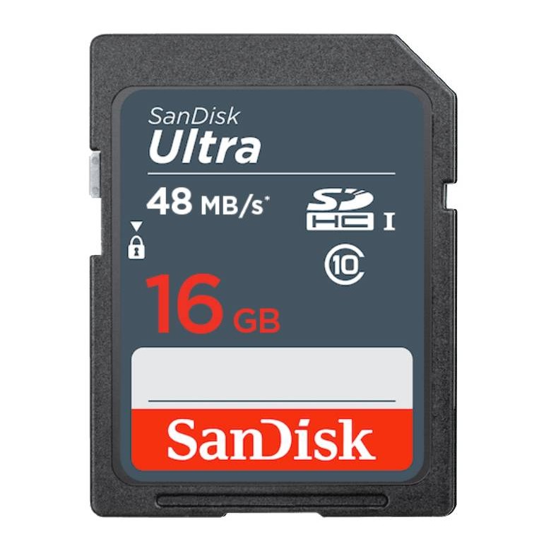 SanDisk Ultra SDHC UHS-I Card, 16GB, Speed up to 48 MB/s, Class 10