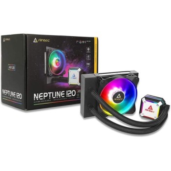 Antec Neptune 120 ARGB Liquid CPU Cooler | 120mm All-in-One AIO Cooler | High Performance Cooling | ARGB Lighting Black