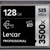Lexar Professional 3500x 128GB CFast 2.0 Card, Up to 525MB/s Read, for Cinematographer, Filmmaker, Content Creator (LC128CRBNA3500)