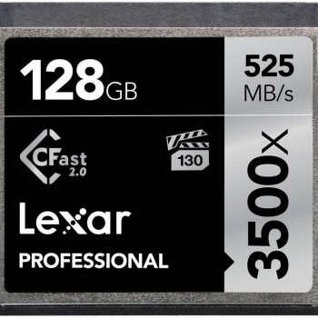 Lexar Professional 3500x 128GB CFast 2.0 Card, Up to 525MB/s Read, for Cinematographer, Filmmaker, Content Creator (LC128CRBNA3500)