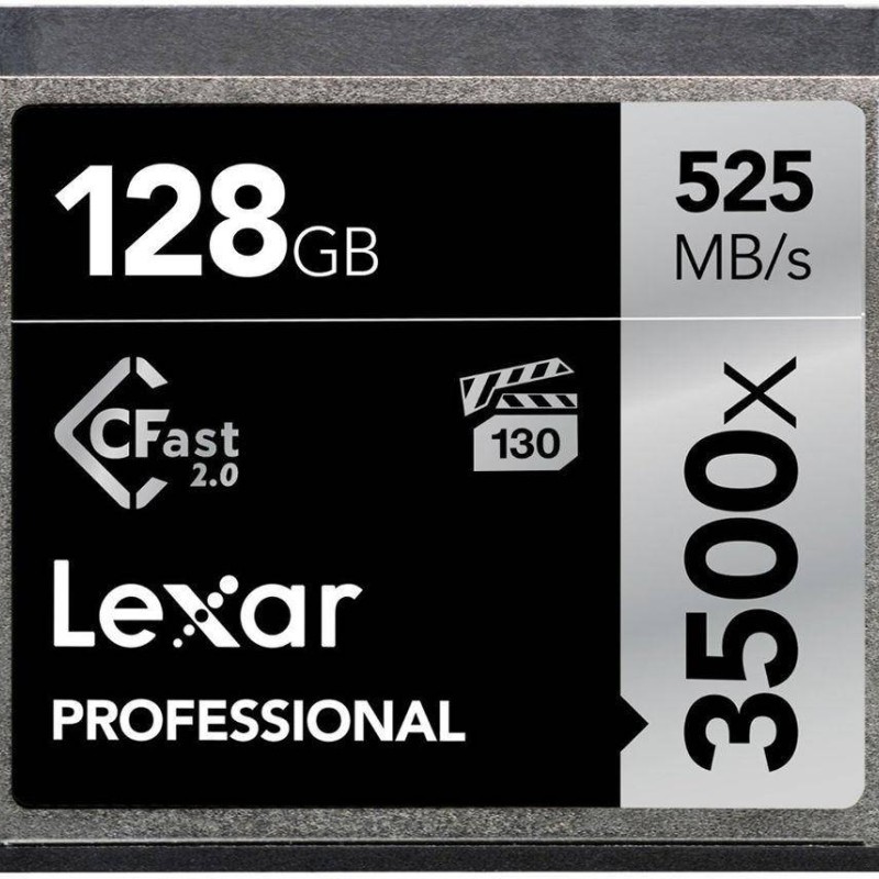 Lexar Professional 3500x 128GB CFast 2.0 Card, Up to 525MB/s Read, for Cinematographer, Filmmaker, Content Creator (LC128CRBNA3500)