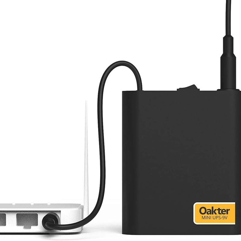 Oakter Mini UPS for 9V WiFi Router Broadband Modem | Backup Upto 4 Hours | WiFi Router UPS Power Backup During Power Cuts | UPS for 9V  Router