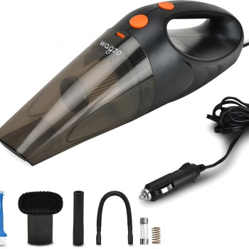 Wagzo VC-52 | 110 Watt,5000PA Suction Power| 13 Ft Long Power Cord HEPA-Filter | Car Vacuum Cleaner (Black)