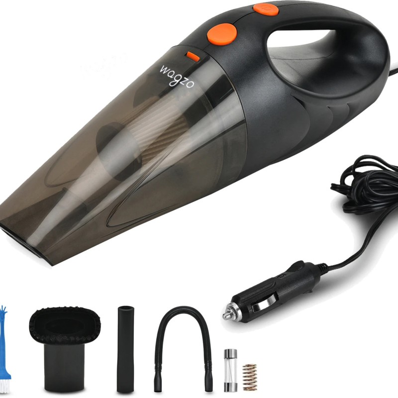 Wagzo VC-52 | 110 Watt,5000PA Suction Power| 13 Ft Long Power Cord HEPA-Filter | Car Vacuum Cleaner (Black)