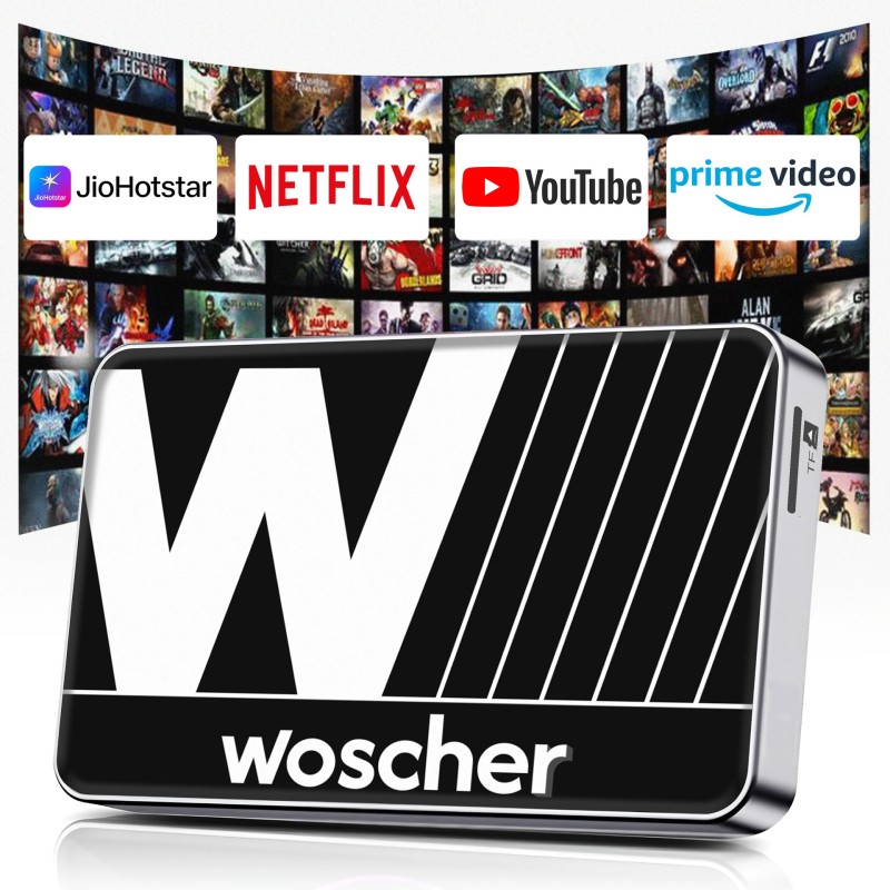 Woscher AirStream Picassou3GB+32GBWireless CarPlay Adapter Android AutoAI Box For OEM Car Stereo (Double Din)
