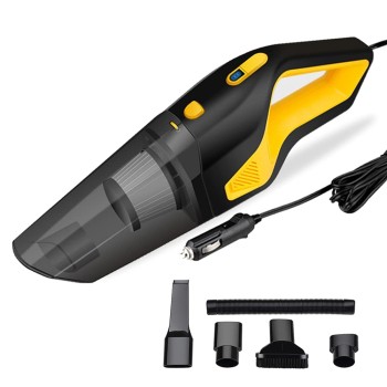 GoMechanic Car Vacuum Cleaner - Portable 2 in 1 Wet & Dry Cleaner for Car with High Suction Power 6000PA (Neutron 6000, Black & Yellow)