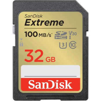 SanDisk Extreme SD UHS-I 32GB Card for 4K Video for DSLR and Mirrorless Cameras | Up to 100MB/s Read Write