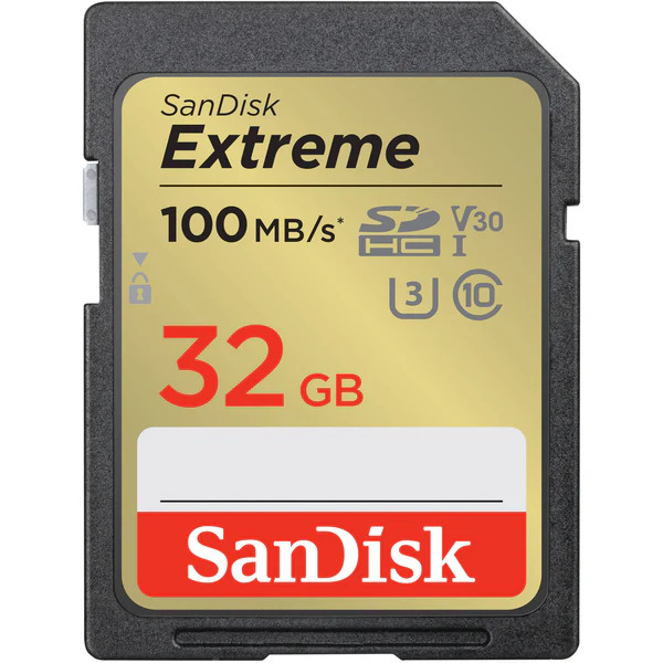 SanDisk Extreme SD UHS-I 32GB Card for 4K Video for DSLR and Mirrorless Cameras | Up to 100MB/s Read Write