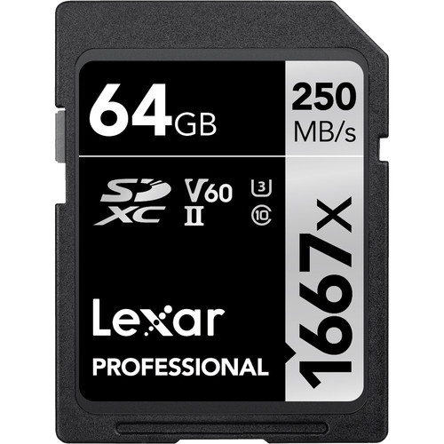 Lexar Professional 1667x SD Card 64GB, SDXC UHS-II Memory Card