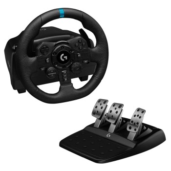 Logitech G923 Racing Wheel and Pedals, TRUEFORCE Feedback, Responsive Driving Design Mac - Black