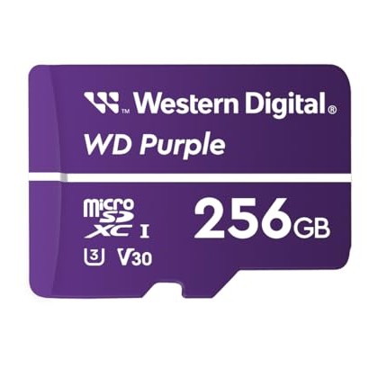 Western Digital WD Purple 256GB Surveillance and Security Camera Memory Card for CCTV & WiFi Cameras (WDD256G1P0C)