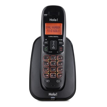 Hola ! TC 720 Cordless Landline Phone, 2 Way Speaker Phone, Ringer Volume, LED Notification for Ringer and Charging, Black