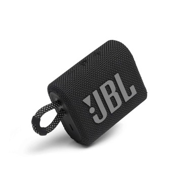 JBL Go 3 Wireless Portable Bluetooth Mini Speaker, Small Speaker with Pro Sound, Vibrant Colors with Rugged Fabric Design, Lightweight IP67 Waterproof, Type C Interface (Without Mic, Black)