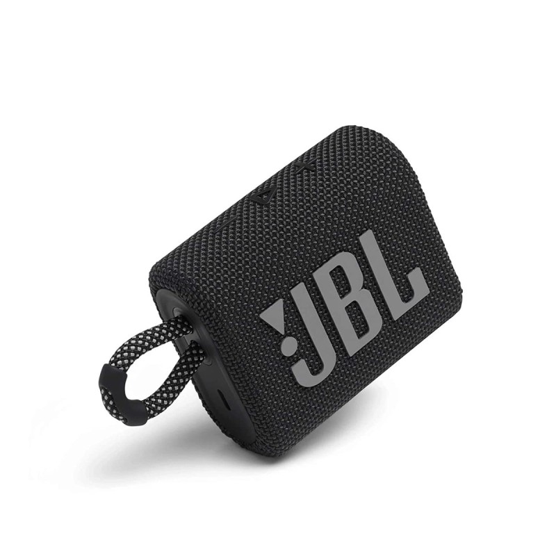 JBL Go 3 Wireless Portable Bluetooth Mini Speaker, Small Speaker with Pro Sound, Vibrant Colors with Rugged Fabric Design, Lightweight IP67 Waterproof, Type C Interface (Without Mic, Black)