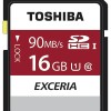 TOSHIBA THN-N302R0160A4 Exceria 16 GB SDHC Class 10 90 MB/s  Memory Card Compatible with Camera