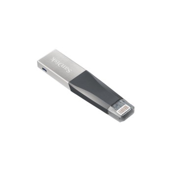 SanDisk iXpand Mini Flash Drive 64 GB OTG Drive Compatible with Desktop Computer, Tablet, Mobile, Laptop USB 3.0 (Grey, Type A to Lightning)