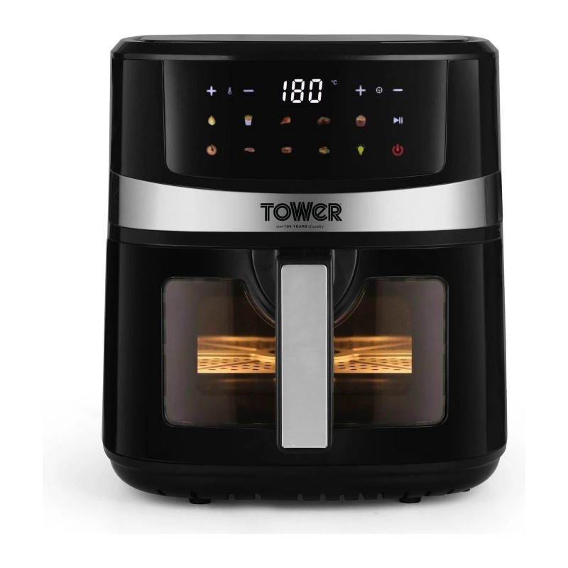 Tower Vortx Digital Vision 6.3L | 1600W | 9 Preset Menus | Bake, Grill & Roast | Digital Touch Display | Rapid Air Circulation Technology Air Fryer (6.3 L)