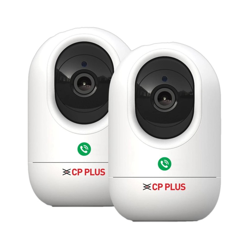 CP PLUS CP-E24Q (Pack of 2) Wi-Fi Smart CCTV Camera with Press to Call & CTC Secure Tech Security Camera