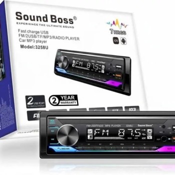 Sound Boss SB-3258U Charge Pro+ DUAL USB/Bluetooth/FM/AUX/SD/UNIVERSAL Car Stereo (Single Din)