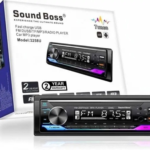 Sound Boss SB-3258U Charge Pro+ DUAL USB/Bluetooth/FM/AUX/SD/UNIVERSAL Car Stereo (Single Din)
