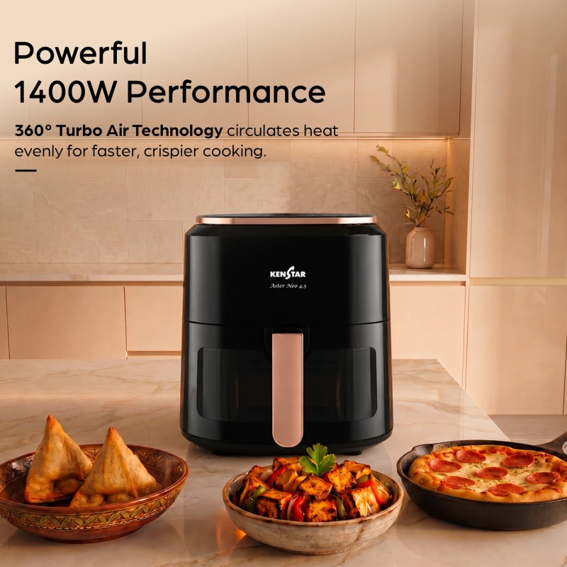 Kenstar Aster Neo 4.5L with See Through Window, Non Stick Pan, Air Fryer (4.5 L)