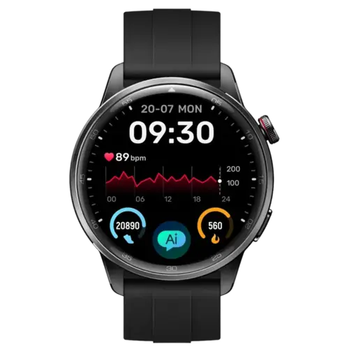 realme Watch S2, 1.43" AMOLED Display, Super AI Engine, Up to 20 Days Battery, IP68, AI Health Tracking, Blue Silicone Strap, RMW2401