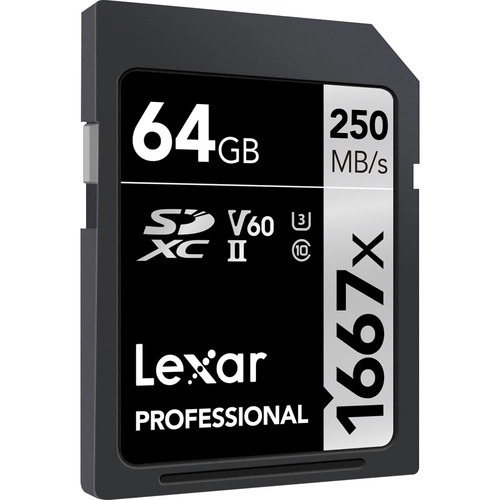Lexar Professional 1667x SD Card 64GB, SDXC UHS-II Memory Card