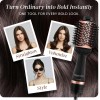 URBANYOG MakeMeeBold Hot Air Brush for Women | Dryer, Volumizer, and Straightener Hair Dryer (1200 W, Gold Black)