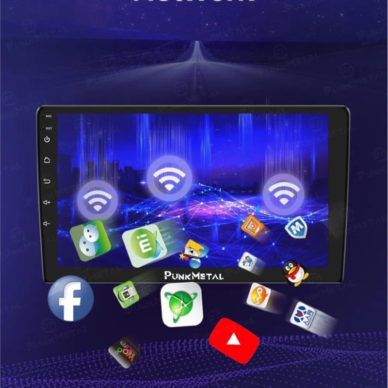 PunkMetal Android 2Din 7'' Inch Ultra HD Capacitive Polegadas Gorilla Touch Screen GPS Navigation AM/FM Radio