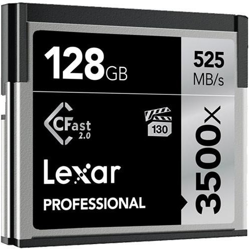Lexar Professional 3500x 128GB CFast 2.0 Card, Up to 525MB/s Read, for Cinematographer, Filmmaker, Content Creator (LC128CRBNA3500)