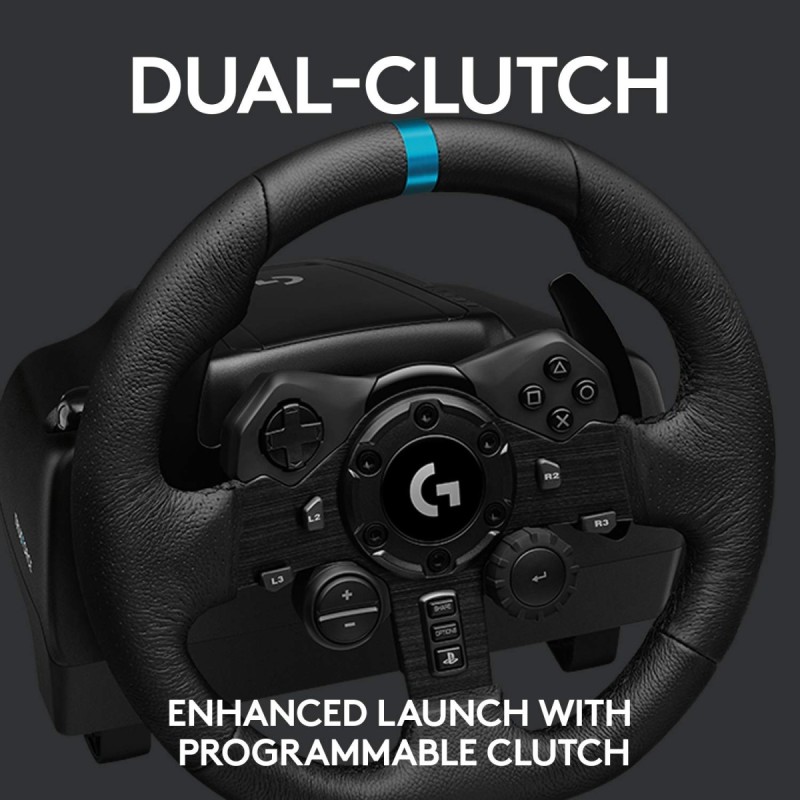 Logitech G923 Racing Wheel and Pedals, TRUEFORCE Feedback, Responsive Driving Design Mac - Black