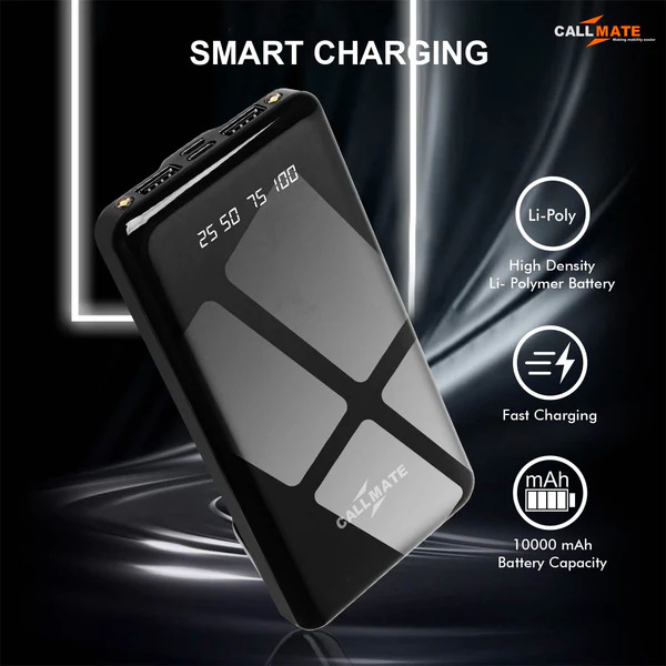 Callmate T80 With Dual Torch 10000 -mAh Li-Polymer Power Bank
