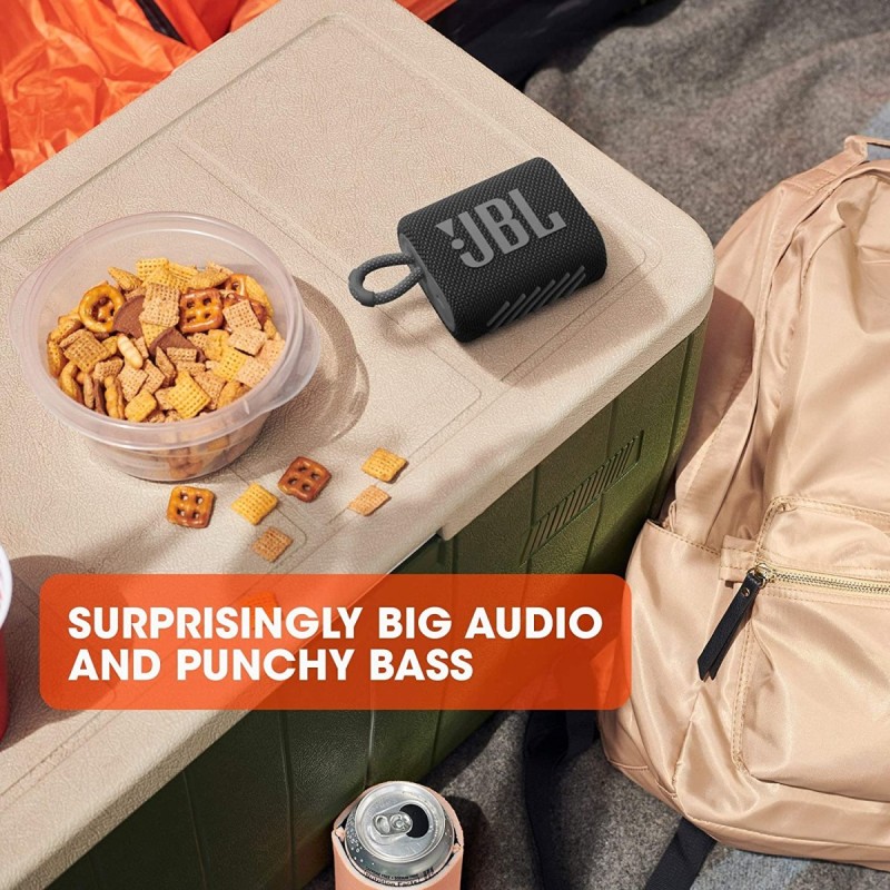 JBL Go 3 Wireless Portable Bluetooth Mini Speaker, Small Speaker with Pro Sound, Vibrant Colors with Rugged Fabric Design, Lightweight IP67