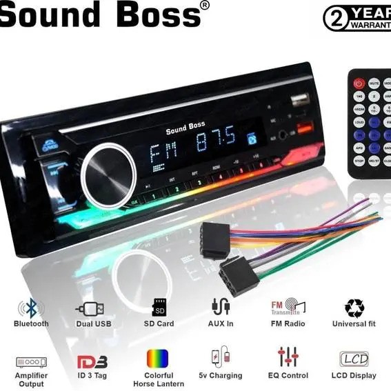 Sound Boss SB-3258U Charge Pro+ DUAL USB/Bluetooth/FM/AUX/SD/UNIVERSAL Car Stereo (Single Din)