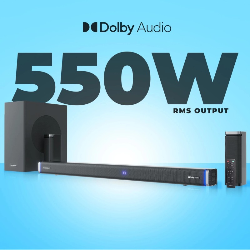 ZEBRONICS ZEB-Juke bar 9530WS Pro Dolby 5.1 550 W Bluetooth Soundbar (Black, 5.1 Channel)