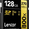 Lexar LSD1800128G-BNNNG Professional 1800x 128 GB SDXC Class 10 270 MB/s  Memory Card Compatible with Camera