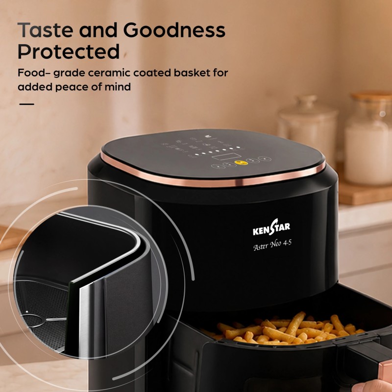 Kenstar Aster Neo 4.5L with See Through Window, Non Stick Pan, Air Fryer (4.5 L)