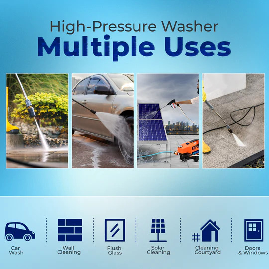 Woscher 878Y Waterpro Washer High Pressure Pump Machine, 1800 Watts, 150 Bars, 8L/Min Pressure Washer