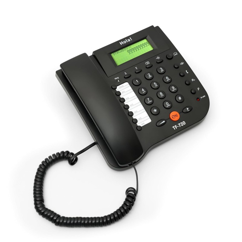 HOLA TF 720 Corded Landline Phone with Caller ID Display, Redial Function, Adjustable Ringer Volume, Wall Mountable Design