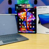 Logitech Combo Touch for iPad Pro 12.9-inch (5th gen) Bluetooth Handheld Tablet Keyboard Compatible with Desktop, Laptop, Mac KeyboardCase-Detachable Backlit Keyboard with Kickstand,Click-Anywhere Trackpad  (Grey)