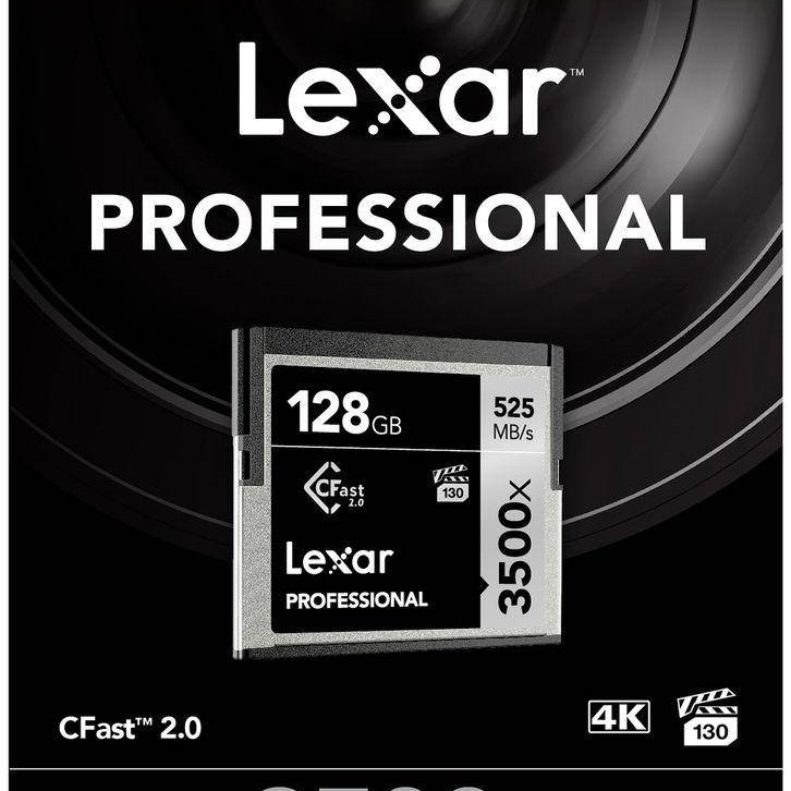 Lexar Professional 3500x 128GB CFast 2.0 Card, Up to 525MB/s Read, for Cinematographer, Filmmaker, Content Creator (LC128CRBNA3500)