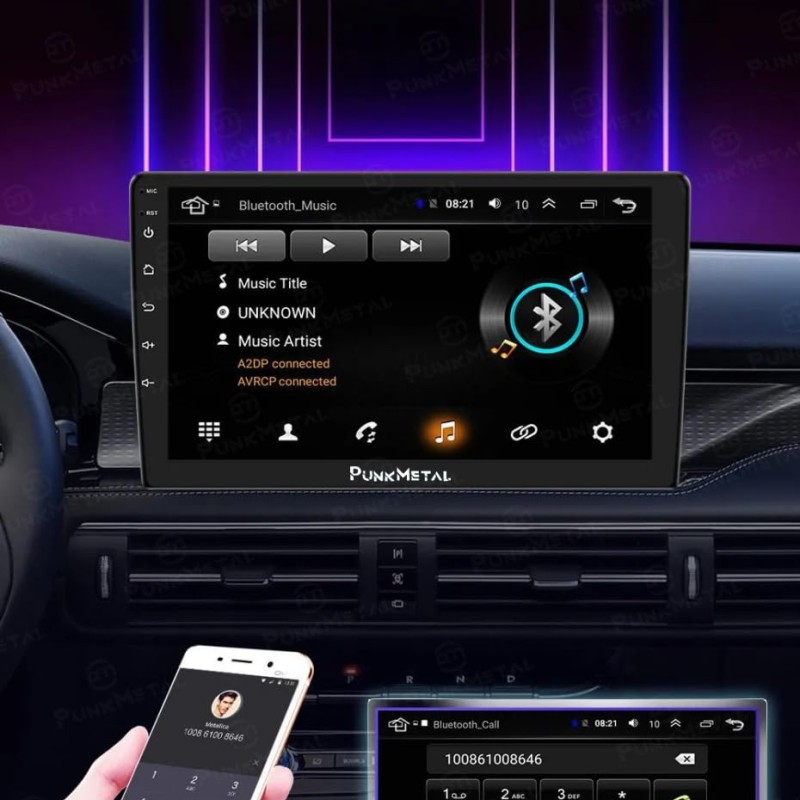PunkMetal Android 2Din 7'' Inch Ultra HD Capacitive Polegadas Gorilla Touch Screen GPS Navigation AM/FM Radio