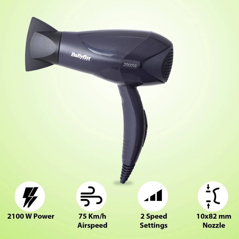 BABYLISS D212E Hair Dryer (2000 W, Black)